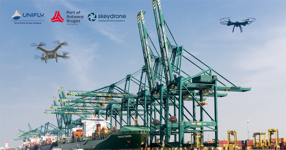 テラドローン子会社「Unifly」、アントワープ・ブルージュ港に最新版の運航管理システムを導入<br>～アントワープ港区では3年ぶりの大幅更新・ブルージュ港区には初導入、欧州最大規模の貿易港でのドローン運用の効率化と技術拡大に貢献～